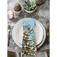 thumbnail image 2 of Blue Aqua Snowman Christmas Cloth Napkins Set of 4 Reusable Dinner Napkins, Xmas Tree Snowflake Cocktail Napkin Washable Table Napkins for Wedding/Holiday Party/Baby Shower 20"x20", 2 of 7
