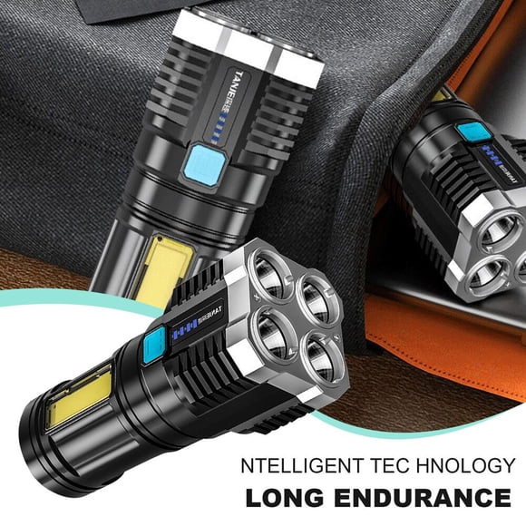 Super Bright Flashlight 100000 Lumen Strong LED Flashlight Rechargeable with Cob Work