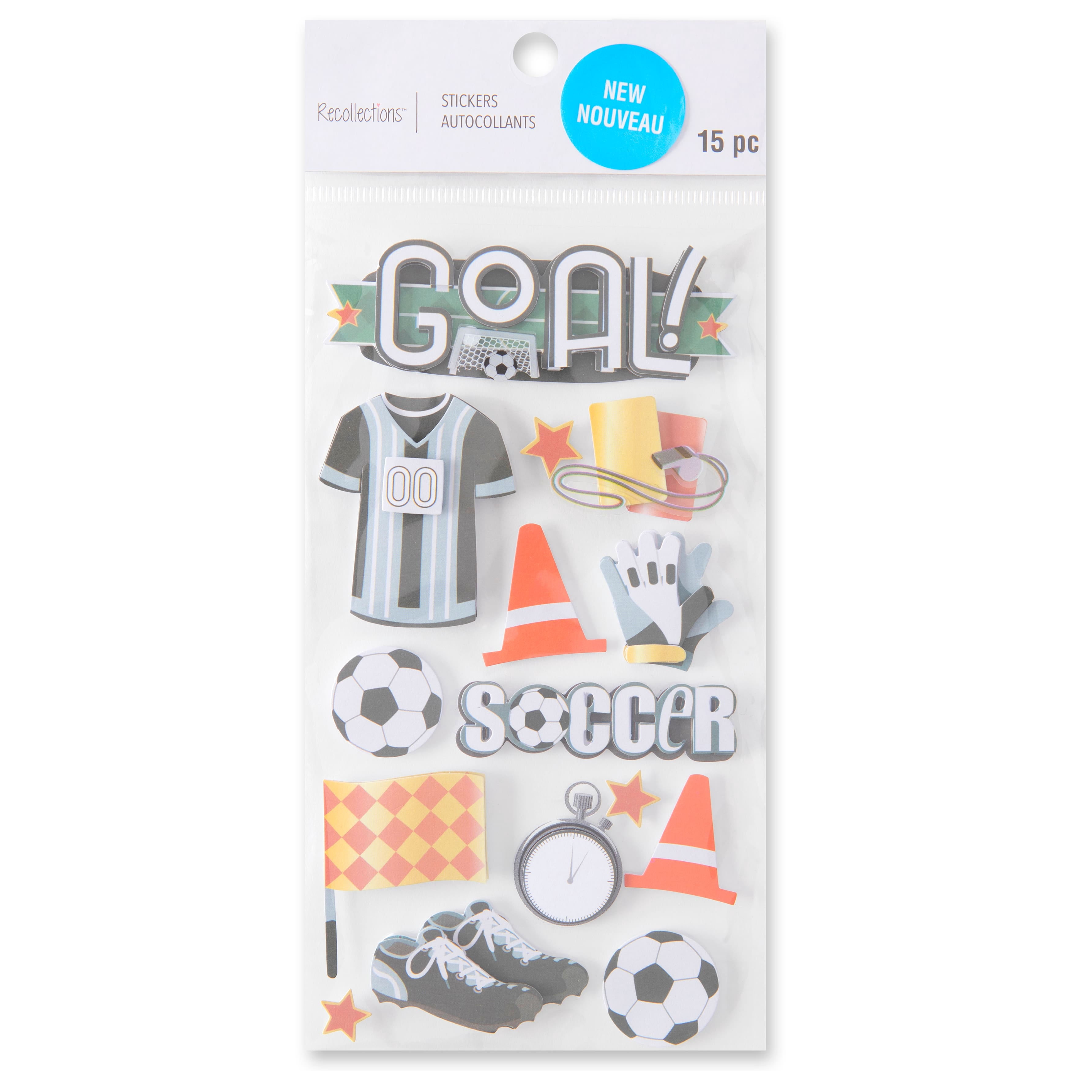 Recollections Soccer Icon Stickers, 12 Pack