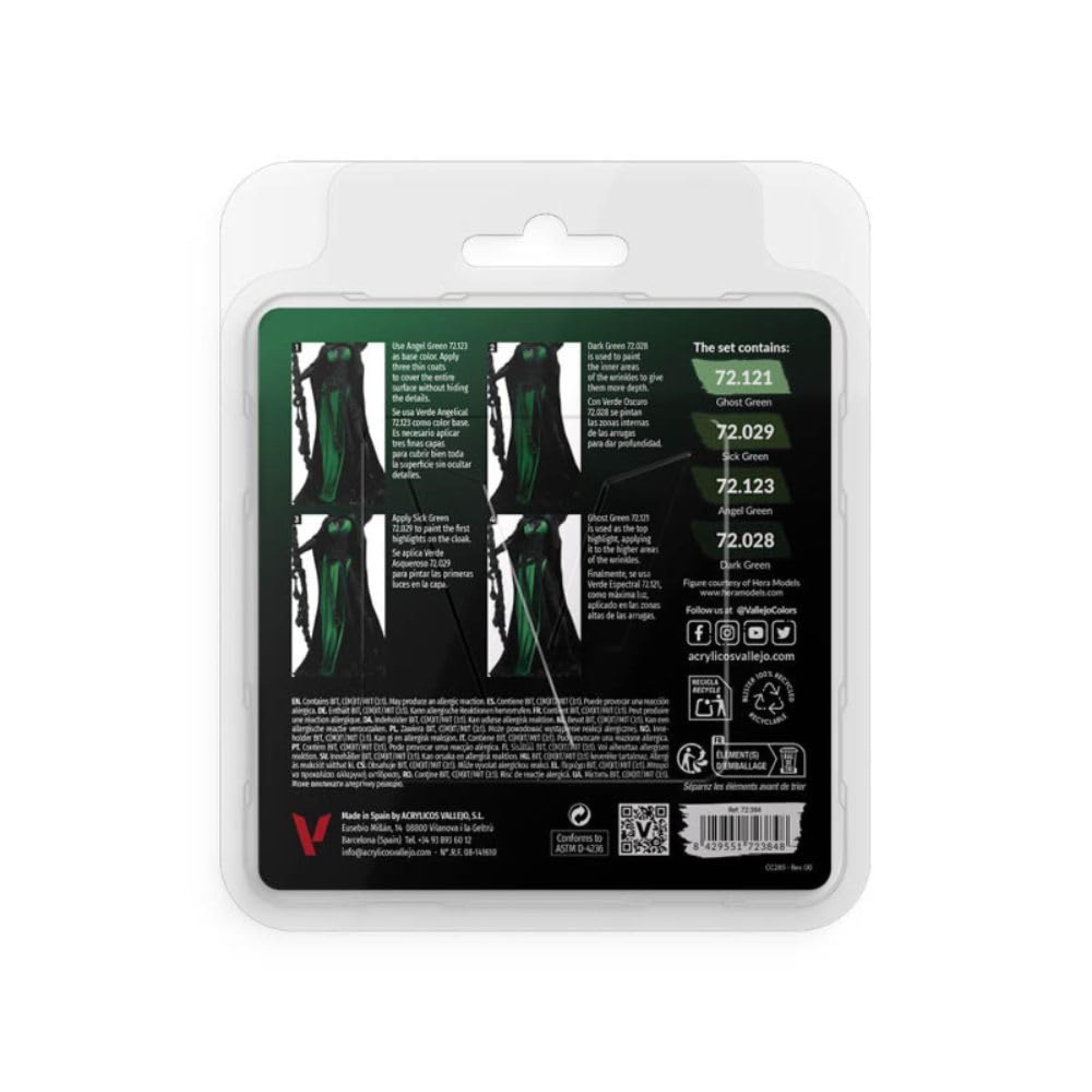 Vallejo - Green Color Set | Game Color | Contains 4 Bottles x 18 ml (0.60 fl.oz.)