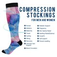 thumbnail image 2 of FORMRS Womens Knee High Socks Casual Long Thick Travel Daily Wear, 2 Pairs, Watercolor Blue Marble Pattern, 2 of 6