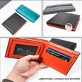 thumbnail image 3 of Billetera para hombre, con bloqueo RFID, billetera delgada plegable, cuero sintético de PU de fibra superfina, billetera de cuero con bloqueo RFID de tres pliegues, 6 ranuras para tarjetas de, 3 of 8