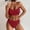 Red womens swimsuits, variant on Womens Swimsuits Pimelu Bathing Suit for Women Bikini Set Two Pieces Swimsuit for Women Summer Ladies Beach High Waist Bikini Sets Girls Solid Spaghetti Strap Swimwear with Briefs