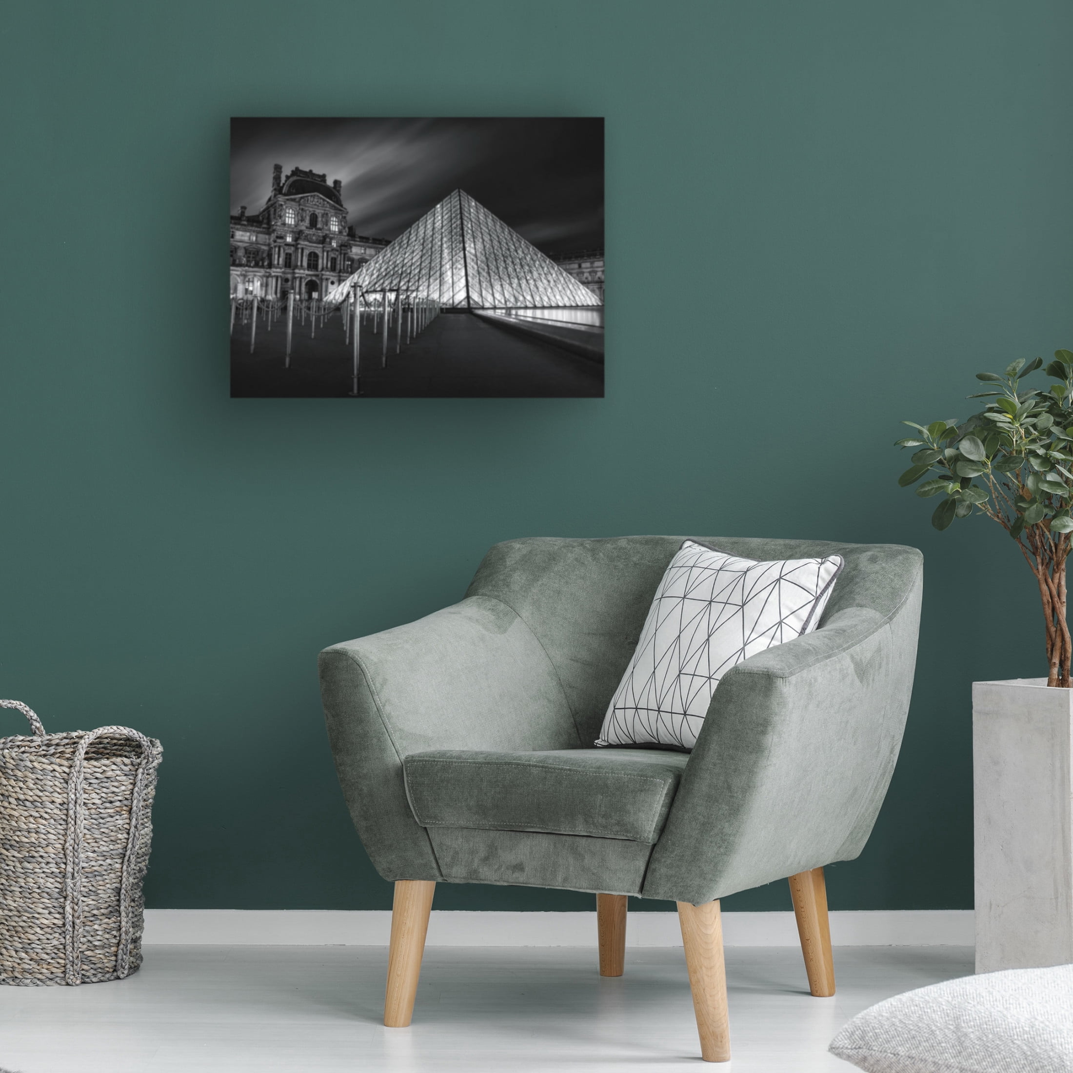 Trademark Fine Art Catherine W Louvre at Night Canvas Wall Art