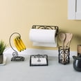 thumbnail image 3 of Home Basics Scroll Collection Kitchen Steel Silverware And Cutlery Holder, Black, 3 of 5