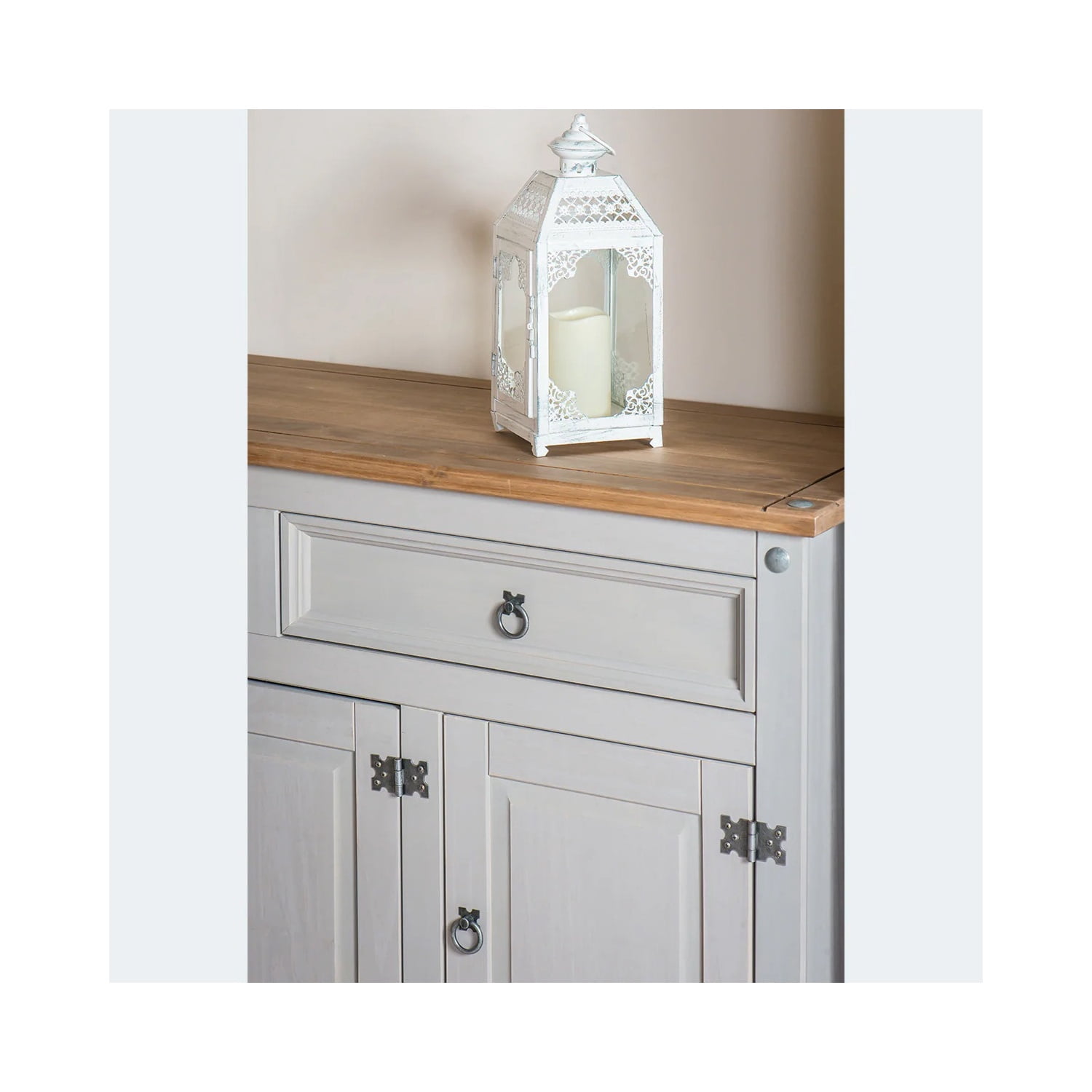 OS Home and Office Furniture Cottage Series Wood Buffet Sideboard in White