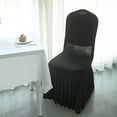 thumbnail image 6 of BalsaCircle Black Fitted Spandex Stretchable Banquet Chair Cover Ruffle Pleated Skirt Party Events Decorations, 6 of 8