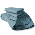 thumbnail image 2 of Bare Home Quilt Set - 3 Piece - Diamond Stitched Bedspread Coverlet - Full/Queen, Coronet Blue, 2 of 4