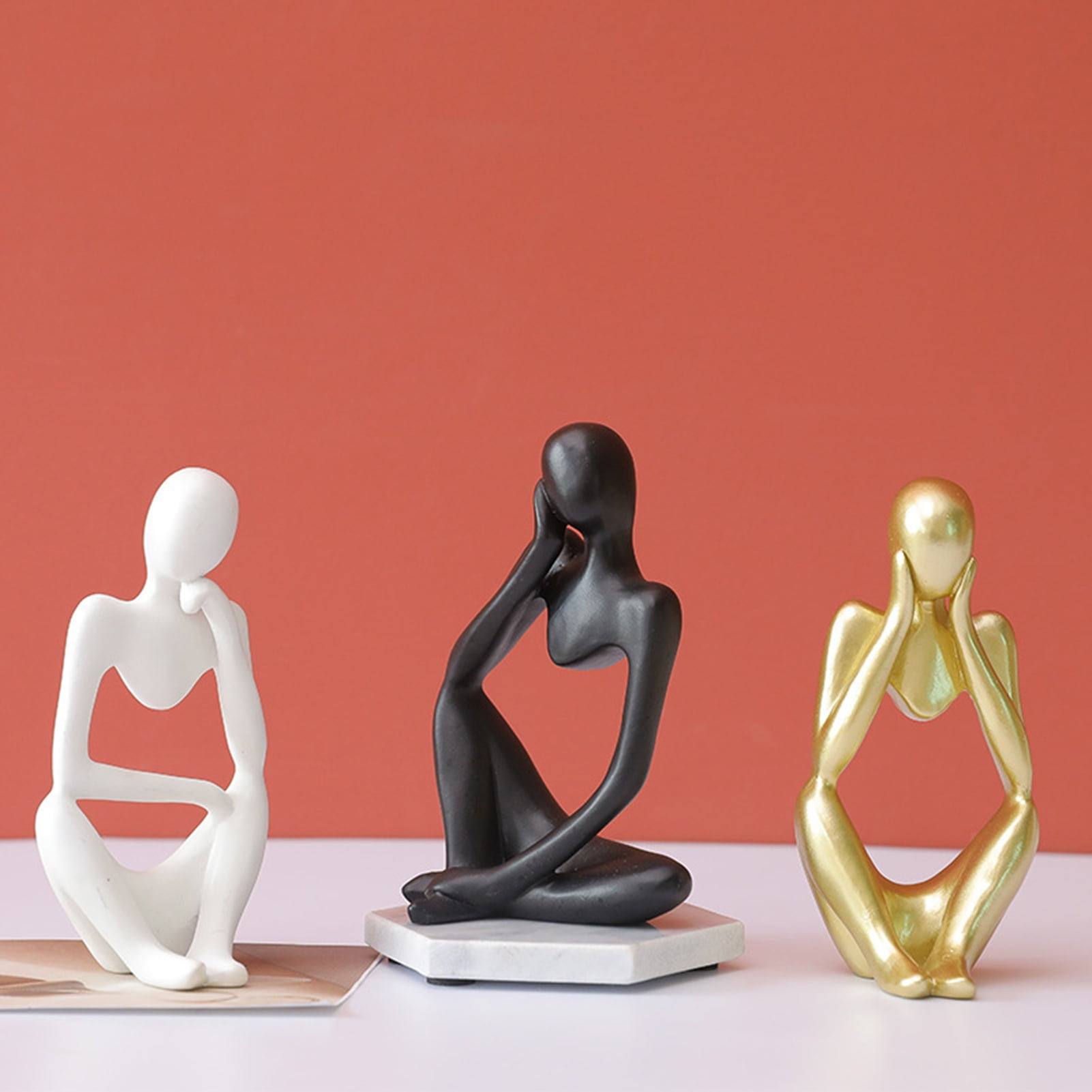 Abstract Thinker Sculpture Figurine Home Office Bookshelf Modern Statues 