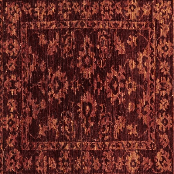 Ahgly Company Indoor Square Abstract Brown Modern Area Rugs, 7' Square