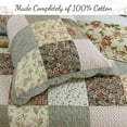 thumbnail image 4 of Cozy Line Home Fashions Country Floral Chic Scalloped Patchwork Cotton 3-Piece Quilt Bedding Set, 4 of 7