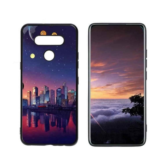 City-Land-24 Phone Case, Degined for LG K51 Case Men Women, Flexible Silicone Shockproof Case for LG K51