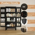 thumbnail image 4 of 51" H Tall Metal Kitchen Pantry Storage Cabinet, Freestanding Storage Cabinets with Magnetic Doors and Adjustable Shelves, Black Metal Pantry Cabinet for Dining Room and Living Room., 4 of 7