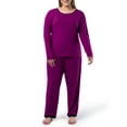 thumbnail image 3 of Fruit of the Loom Women's Sleep Soft & Breathable Long Sleeve Top & Pant Set, Sizes S-4X, 3 of 19