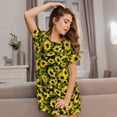 thumbnail image 3 of Picia Sunflowers In Vintage Pattern Women’s Nightdress – Casual Short-sleeved Loose-Fit Sleepwear, Soft Cotton Short-Sleeve Sleep Shirt for Relaxation & Comfort, 3 of 6