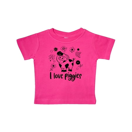 

Inktastic I Love Piggies Cute Pig and Flowers Gift Baby Boy or Baby Girl T-Shirt