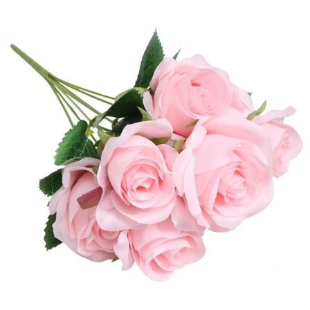 Masteelf  3 Pcs Artificial Rose Silk Flower Flowers Faux Bouquet Pink