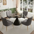 thumbnail image 3 of Clihome Dining Chairs Set of 2, Upholstered Velvet Accent Chairs, Gray, 3 of 7