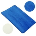 thumbnail image 4 of Solid Color Pattern Bathroom Rugs, Polyester Bath Mat, Machine Washable Dark Blue 90x60cm, 4 of 7