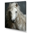 thumbnail image 2 of Designart "White Horse Subtle " Animals Wall Art Living Room, 2 of 5