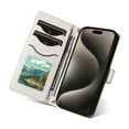 thumbnail image 6 of Crossbody Wallet Case for iPhone 7 / iPhone 8 / iPhone SE 2022 & 2020, with Detachable Shoulder Strap & Wrist Strap, Magnetic Clasp Kickstand Card Holder, PU Leather Shockproof Purse Cover, White, 6 of 9