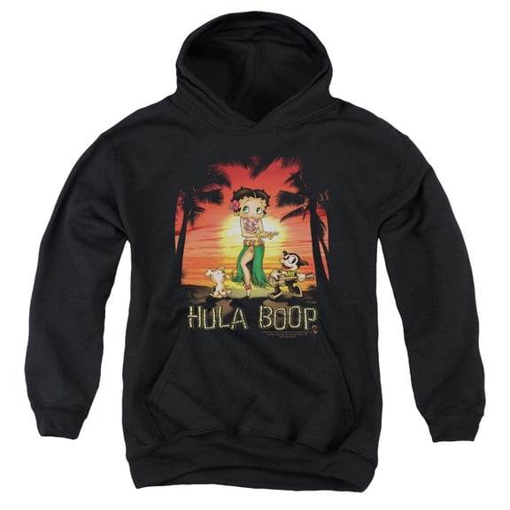 Betty Boop Hulaboop Youth Pullover Hoodie Sweatshirt Black