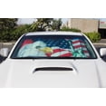 thumbnail image 2 of Designcovers Universal Windshield Sun shade Eagle and flag 50"x 23", Will Fit Most Cars, 2 of 5