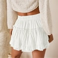 thumbnail image 7 of KDDYLITQ Skorts for Women a Line Floral Ruffled Drawstring Mini Skirt Pleated Layered Y2k Tennis Golf Short Skirt Casual 2025 Flowy Shorts White XL, 7 of 7