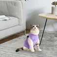 thumbnail image 1 of Traje de recuperación de gatos para después de Spay, camisa quirúrgica profesional, pijamas cómodos, protección contra heridas, ropa fisiológica para Púrpura S Yinane Traje de recuperación, 1 of 8