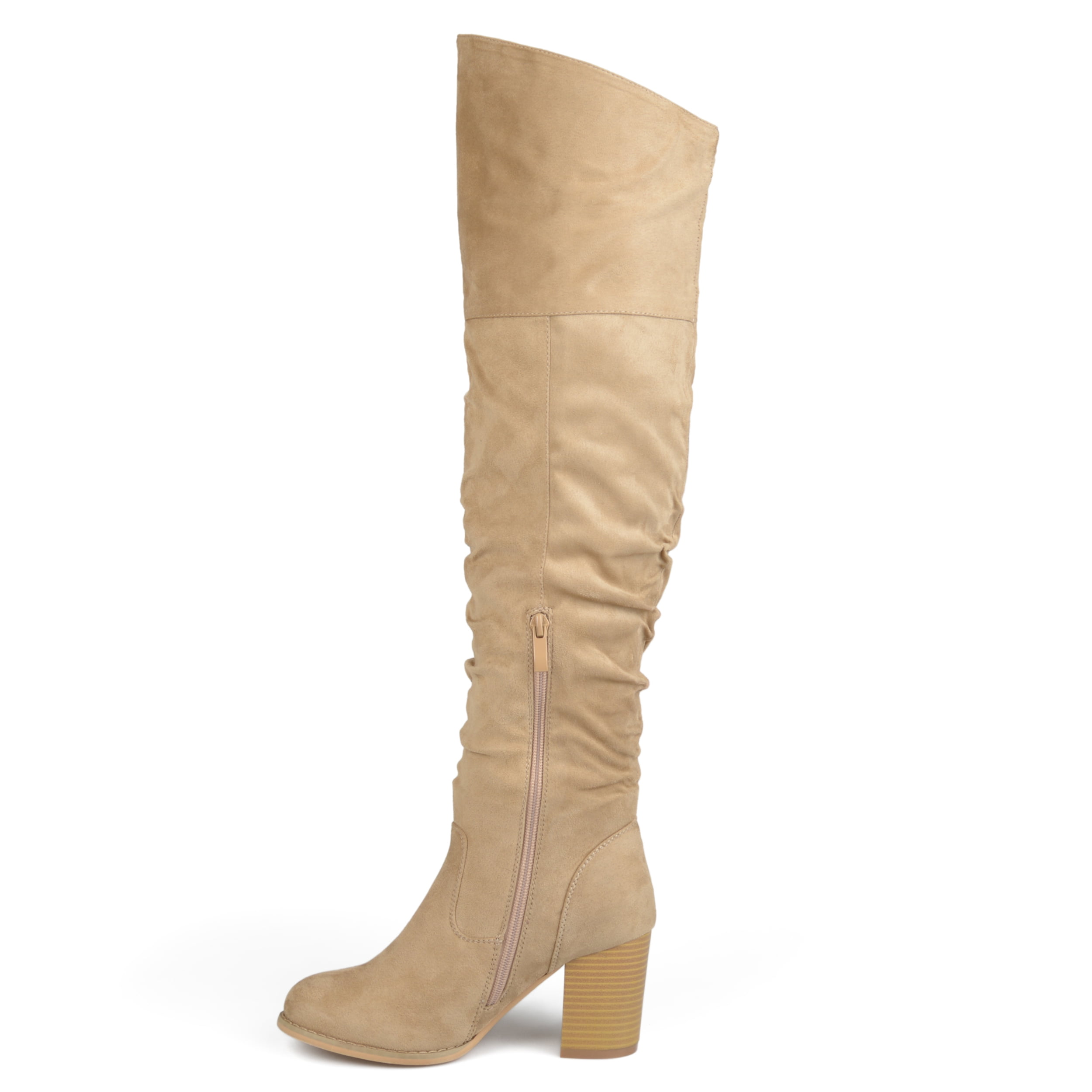 Journee Womens Kaison Stacked Heel Over The Knee Boots