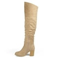 thumbnail image 3 of Journee Womens Kaison Stacked Heel Over The Knee Boots, Widths Available, 3 of 10