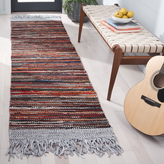 Safavieh Vintage Leather Horatio Solid Runner Rug, Red/Yellow, 2'3" x 9'