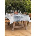 thumbnail image 2 of Outdoor Tablecloth with Umbrella Hole and Zipper, Snowman Rectangle Table Cloth 60x84 Inch Waterproof Tablecloth, Christmas Golden Snowflakes Pine Tree Forest Snowy Picnic Table Cover for Patio, 2 of 7