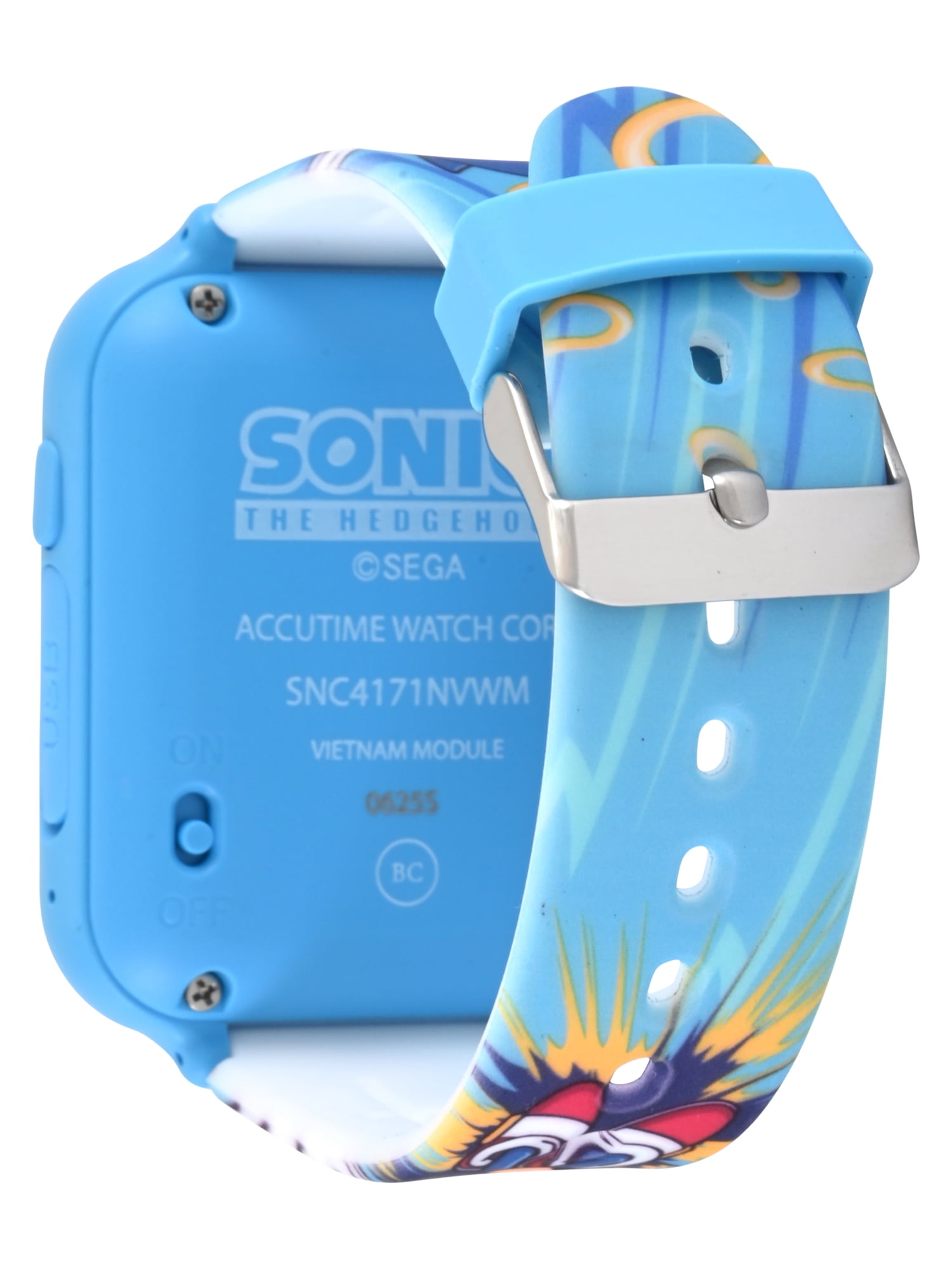 Sega Sonic The Hedgehog iTime Unisex Child Smart Watch with Silicone Strap and Blue Case 42mm