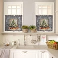 thumbnail image 6 of Christmas Grey Kitchen Curtains and Valances Set, Rod Pocket Curtains Tier Farmhouse Window Curtains 24 Inch Length, Winter Pine Tree Snowflake Ball 3 Piece Kitchen Curtains Set, 6 of 6