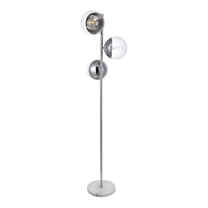 Eclipse 3 Lights Chrome Floor Lamp With Clear Glass