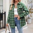thumbnail image 2 of Xudanell Womens Plaid Flannel Shirt Jacket Button Shirts Jackets Fashion Shacket Jacket Loose (GN2,XL), 2 of 9