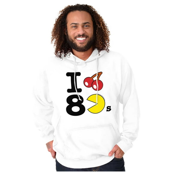 PACMAN I Love the 80s Cherry Fruit Hoodie Sweatshirt Women Men Brisco Brands M