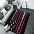thumbnail image 1 of American Flag Fight Breast Cancer Awareness Rug for Living Room 80x58 Inch Bedroom Super Soft Flannel Fabric Carpet Room Decor Non-Slip Area Rug, 1 of 1