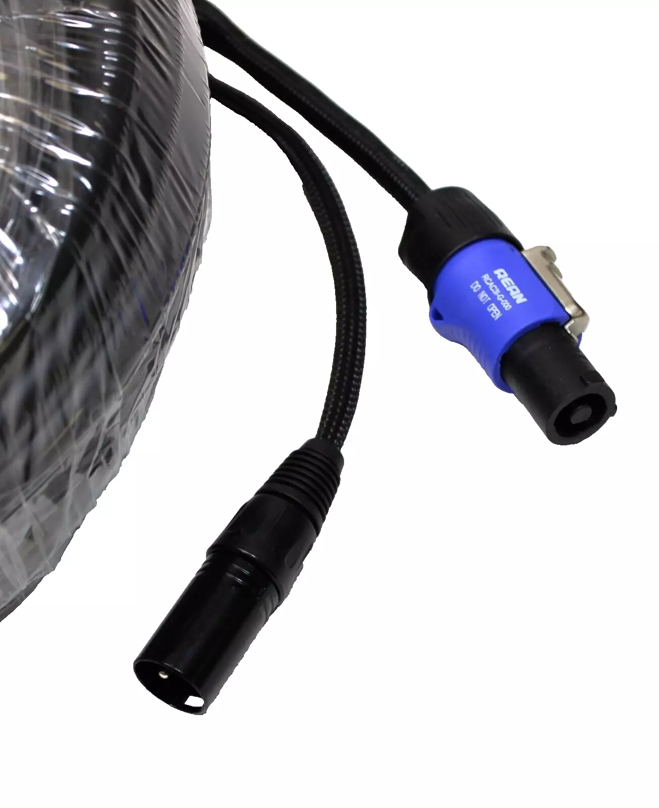 LASE 100 Ft (30.48M) Siamese PowerCon AC & XLR Audio Cable for Power Speakers