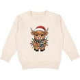 thumbnail image 2 of Inktastic Christmas Lights Highland Cow Toddler Sweatshirt, 2 of 4
