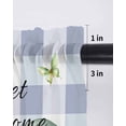 thumbnail image 6 of Spring Gnomes Curtains 72 Inch Length, Sheer Curtains for Bedroom Living Room Window Botanical Flowers Purple Buffalo Plaid Rod Pocket Voile Drapes Kitchen Curtains Small Half Window 52"x72" 2 Panels, 6 of 6