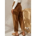 thumbnail image 3 of Asyoly Corduroy Pants for Women Solid Casual High Waisted Straight Leg Pants Loose Comfy Trousers with Pockets, 3 of 4