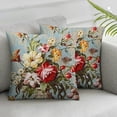 thumbnail image 3 of BANET  Blue Floral Print Pillow Covers  Pillowcases Set of 2 Envelope Closure End Pillow Cases 12x12in, 3 of 7