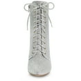 thumbnail image 3 of Unique Bargains Women's Pointy Toe Block Heel Glitter Ankle Boots, 3 of 7