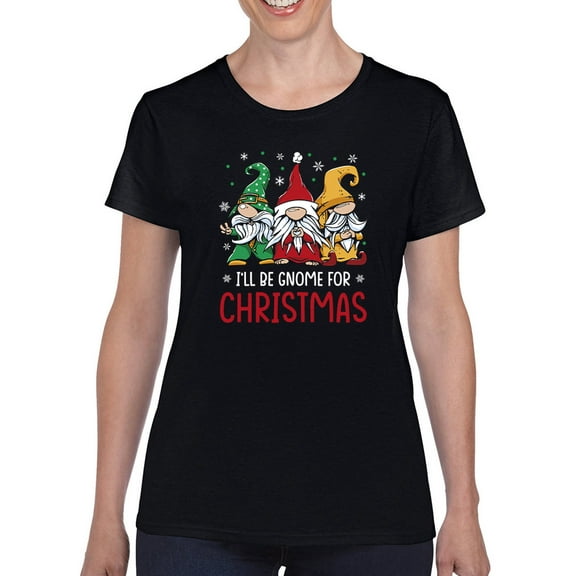 Gnome For Christmas T-Shirt Women -Smartprints Designs, Female XX-Large
