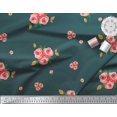thumbnail image 2 of Soimoi Tissu Viscose Georgette Imprimé Feuilles & Roses Tissu de Couture au Mètre 42 Pouces de Large, 2 of 3