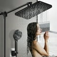 thumbnail image 5 of 5-Setting High Pressure Shower Head 12 inch Rain Shower Head with Handheld and Hose Black, 5 of 6