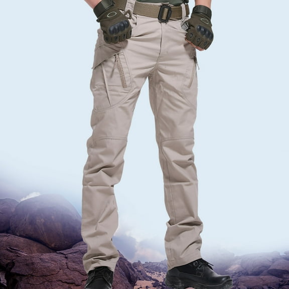 UTTOASFAY Pants for Men Men'S Pants Multiple Pockets Cargo Trousers Work Wear Combat Safety Cargo Pocket