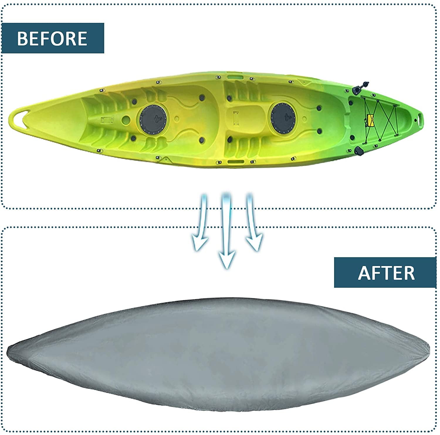Hainice Kayak Cockpit Cover Waterproof Boat Protector Shield Canoe Storage Dust Sunblock Cover S 